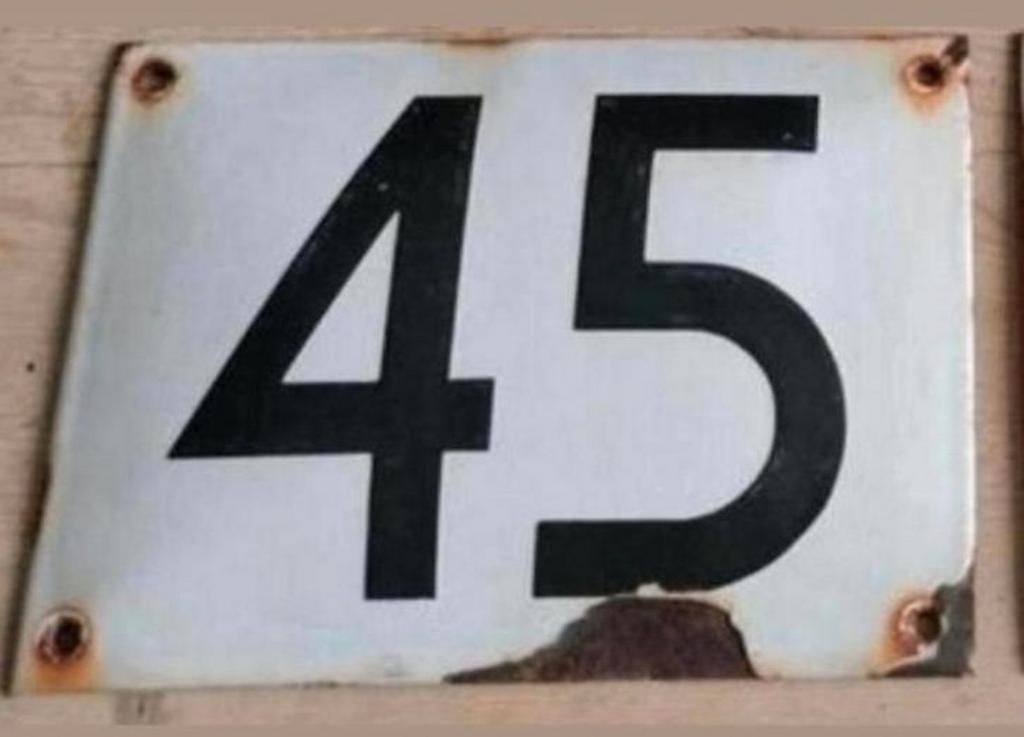 Oude emaile bol huisnummer 45, Ophalen of Verzenden