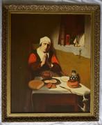 Kopie van “Oude vrouw in gebed" van Maes, Antiek en Kunst, Kunst | Schilderijen | Klassiek, Ophalen of Verzenden