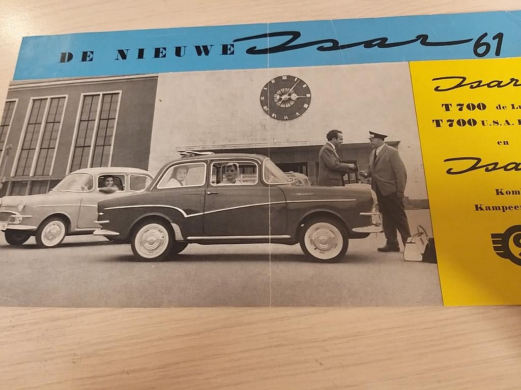 Jaren 60 Nederlands Glas Isar 700 folder óók 700 stationcar, Ophalen of Verzenden, Zo goed als nieuw, Overige merken