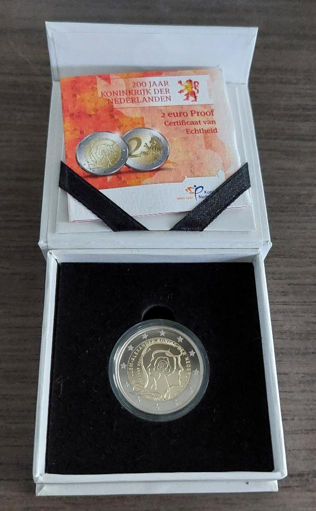 Nederland 2 euro 2013 Proof 200 jaar Koninkrijk, Postzegels en Munten, Munten | Nederland, Ophalen of Verzenden, Koningin Beatrix