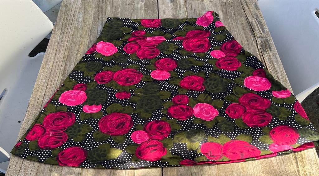 King Louie rok met rozenprint, Kleding | Dames, Rokken, Maat 38/40 (M), Ophalen of Verzenden, Zo goed als nieuw, Roze