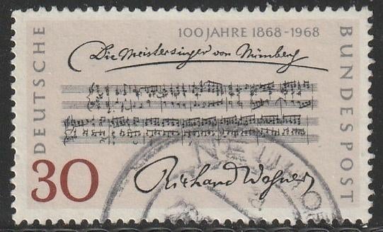 BRD 1968 566 Meistersinger, Gest, Ophalen of Verzenden, BRD, Gestempeld