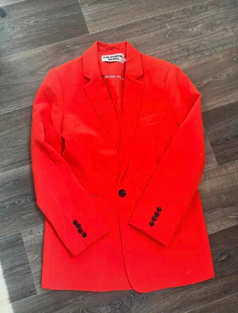 mooie paprika rood/ oranje blazer Colourful Rebel maat S, Ophalen of Verzenden, Zo goed als nieuw, Maat 36 (S), Rood