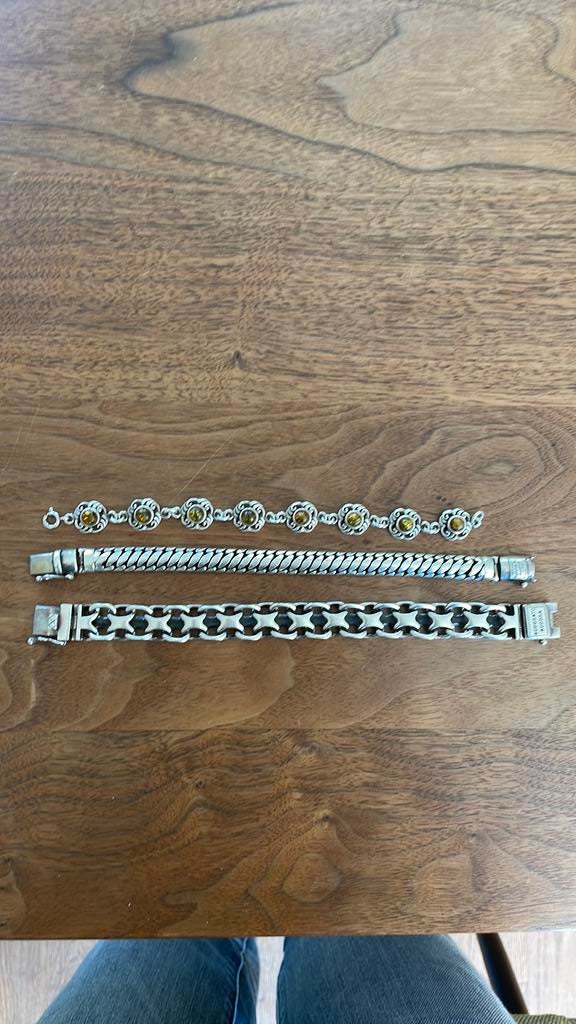Zilveren armbanden, Verzenden, Zo goed als nieuw, Met edelsteen, Zilver