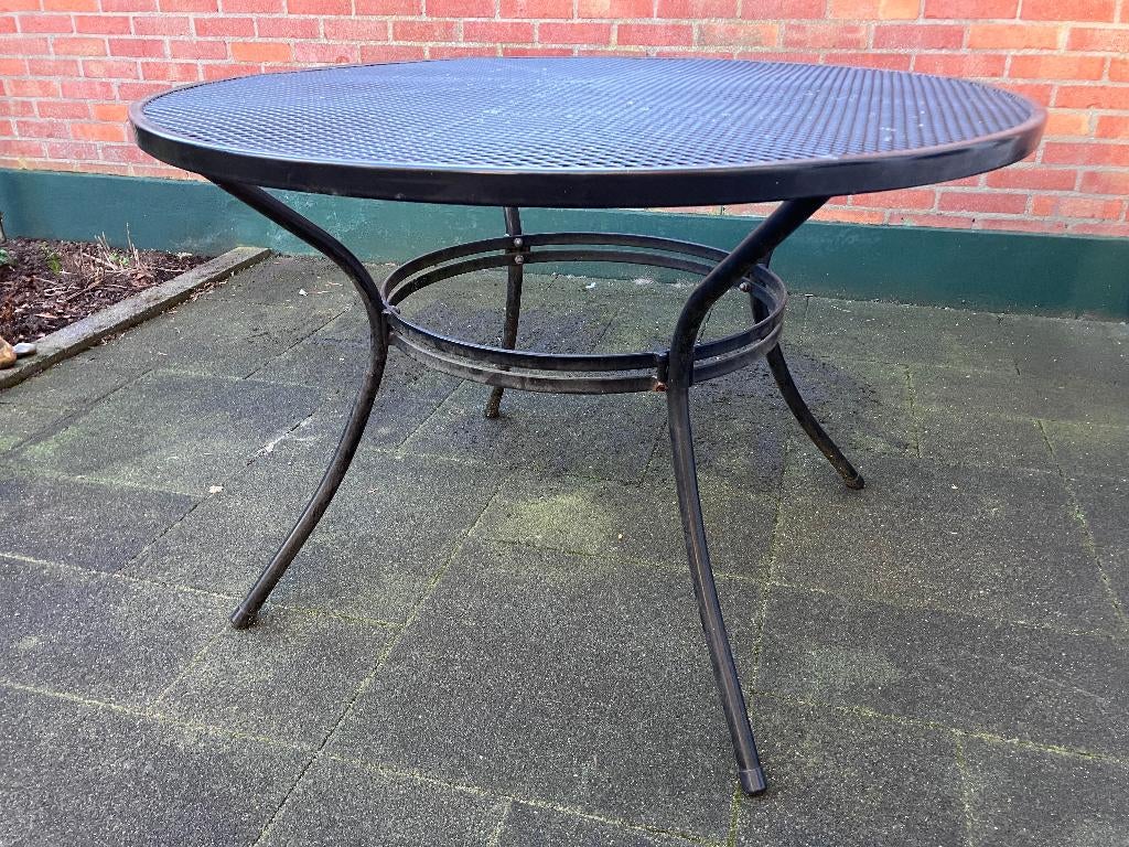 Tuintafel, Tuin en Terras, Ophalen, Gebruikt, Rond, Metaal