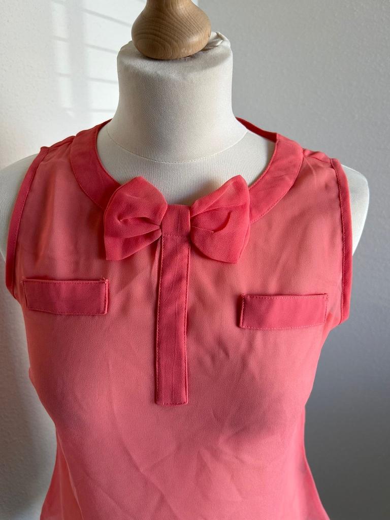 King Louie maat S koraal roze transparante top 359, Ophalen of Verzenden, Zo goed als nieuw, King Louie, King Louie