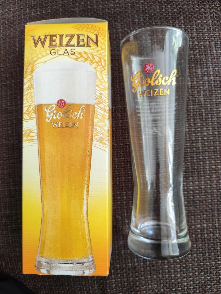 2 Grolsch Weizen bierglazen, nieuw in verpakking, Ophalen of Verzenden, Nieuw, Bierglas