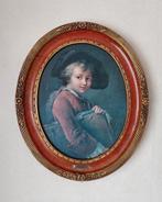 Prachtig  portretschilderij van een Jongen met een hoed, Ophalen of Verzenden
