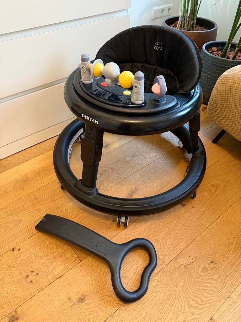 Deryan Baby Walker - Zwart met Speelgoed, Ophalen, Zo goed als nieuw