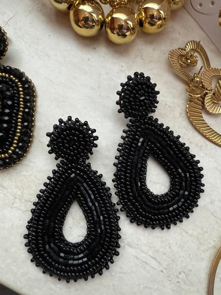 Paulie Pocket oorbellen, Sieraden, Tassen en Uiterlijk, Oorbellen, Ophalen of Verzenden, Zo goed als nieuw, Zwart, Overige materialen