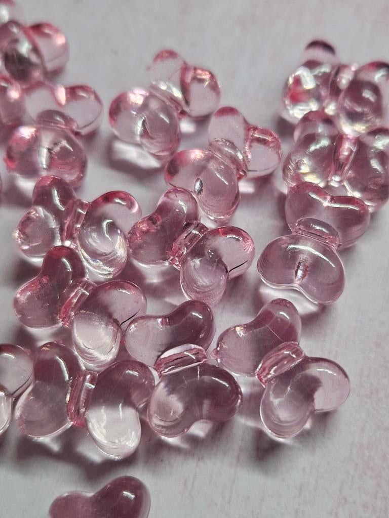 20x roze strikjes kralen #521, Ophalen, Nieuw, Kraal