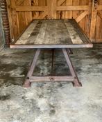 Grote vintage tafel robuust stoer industrieel tuintafel, Ophalen, Gebruikt, Rechthoekig, Metaal