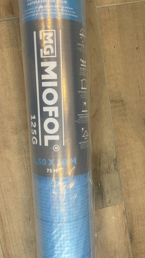 MiOFOL 125G Damp-open Waterkerende Folie 75m², Doe-het-zelf en Verbouw, Isolatie en Afdichting, Minder dan 4 cm, Overige materialen