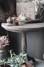 ACTIE showroommodel Wijntafel hout old barn, Huis en Inrichting, Ophalen, Minder dan 55 cm, Rond, Nieuw