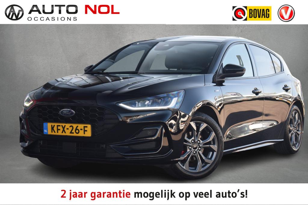 Ford Focus 1.0 EcoBoost Hybrid ST Line X | Pano | Stuur- en, Auto's, Ford, Stof, Gebruikt, Euro 6, Zwart