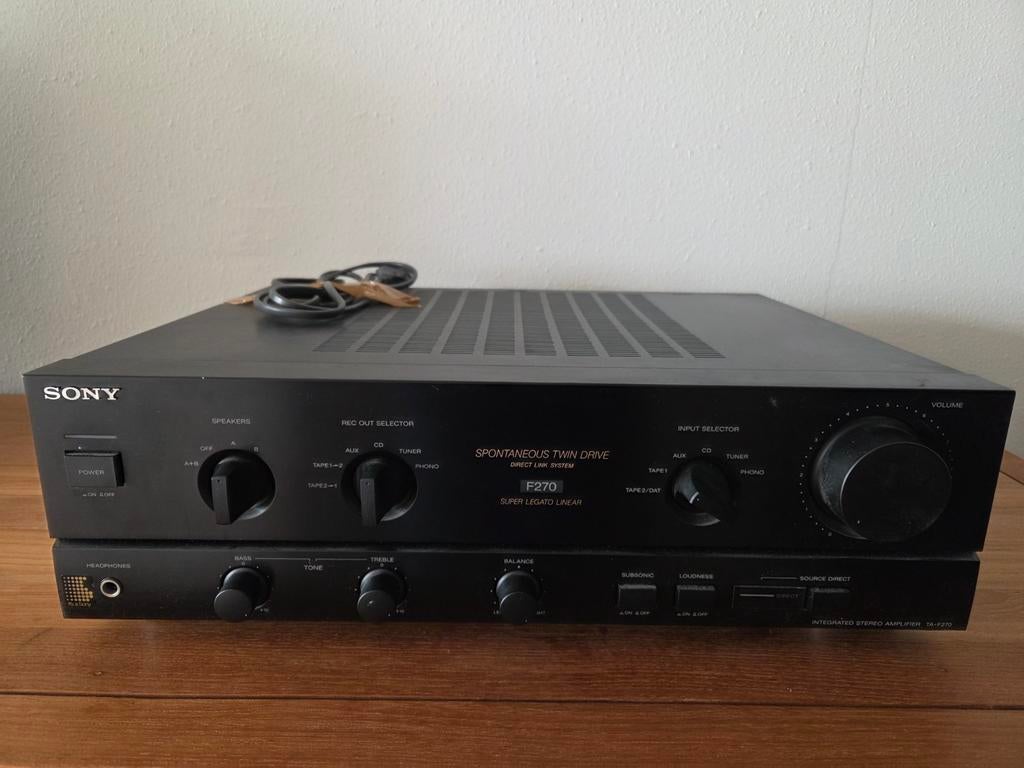 Sony TA-F270 Geïntegreerde Stereo Versterker, Audio, Tv en Foto, Gebruikt, Ophalen of Verzenden, 60 tot 120 watt, Sony