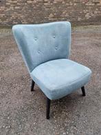 Moderne stoffen fauteuil met zwarte poten, Blauw, Ophalen of Verzenden, Zo goed als nieuw, Eén