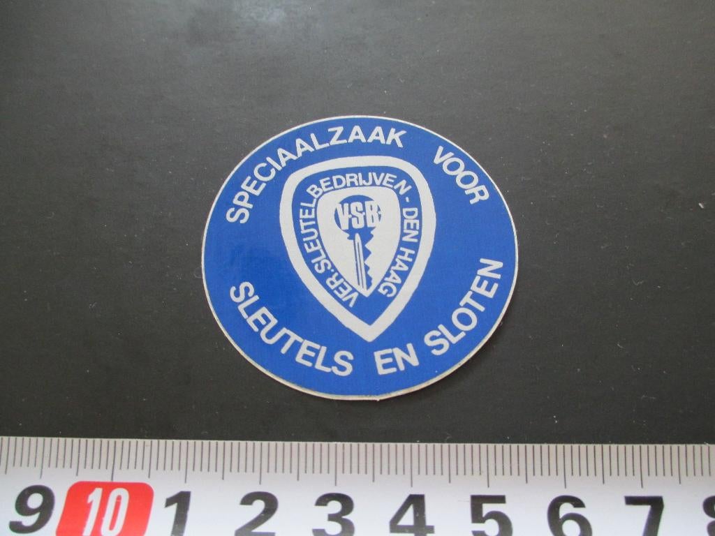 sticker speciaalzaak voor sleutels en sloten - VSB den haag, Verzamelen, Ophalen, Zo goed als nieuw