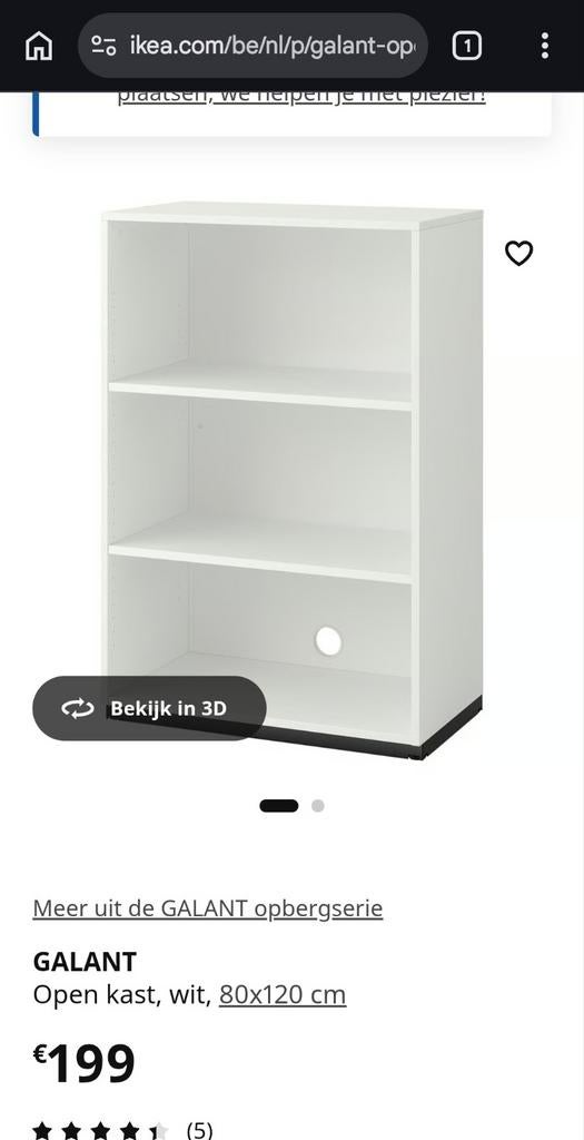 2x IKEA Galant open kast - Wit (80x120 cm), Ophalen, Gebruikt, 100 tot 150 cm, 50 tot 100 cm