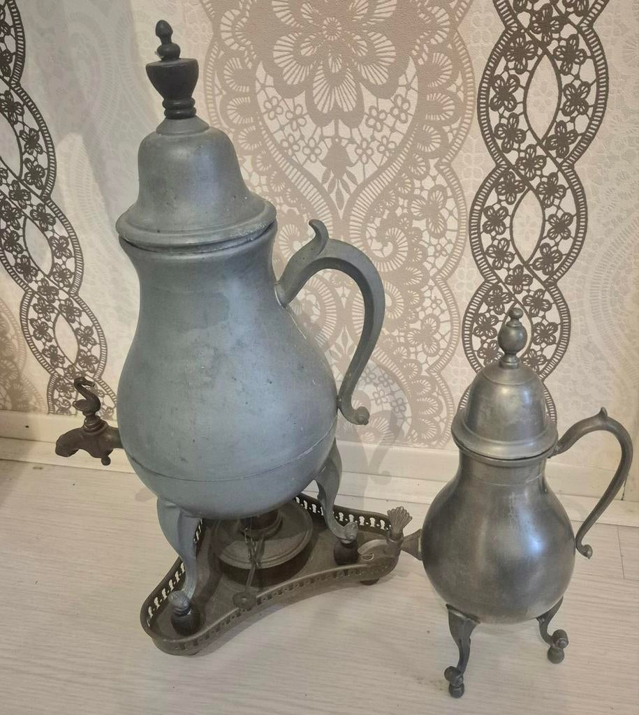 antieke tinnen kraantjeskannen droppelmina, Ophalen of Verzenden