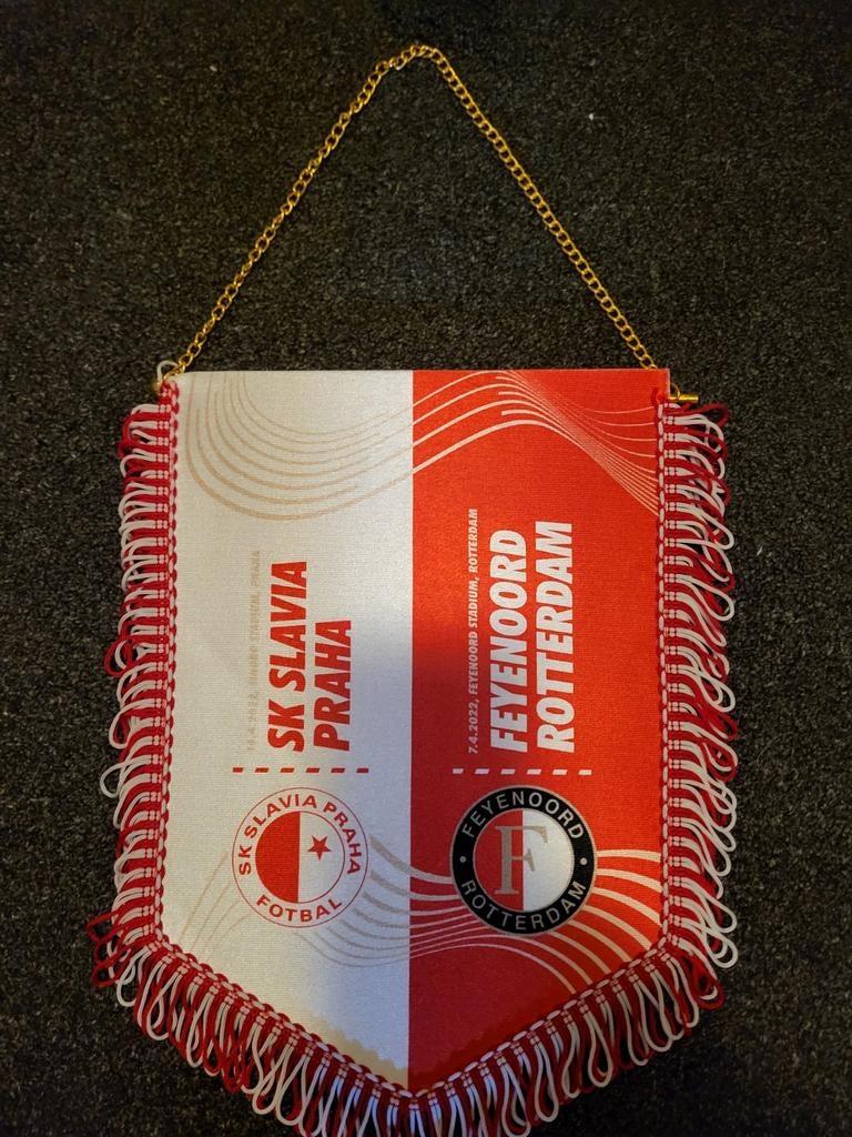 Grote vaan kwartfinale sk slavia praag tegen Feyenoord, Verzenden, Zo goed als nieuw, Feyenoord, Vaantje of Sjaal