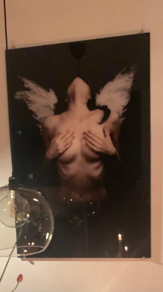 Plexiglas Schilderij Angel/Wings, Overige materialen, Ophalen of Verzenden, Zo goed als nieuw, 75 tot 100 cm