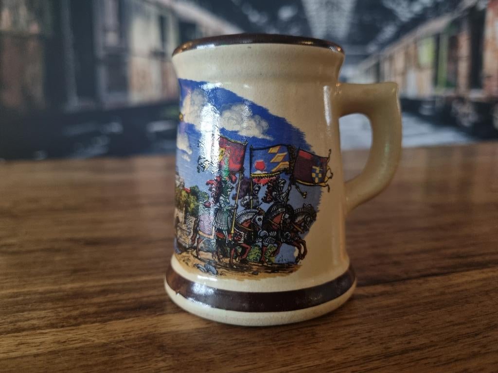 Vintage Praag Mini Bierpulletje - Keramiek met Stadgezicht, Ophalen of Verzenden