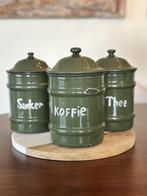 Emaille Koffie Thee Suiker Voorraadbussen Vintage, Antiek en Kunst, Ophalen of Verzenden
