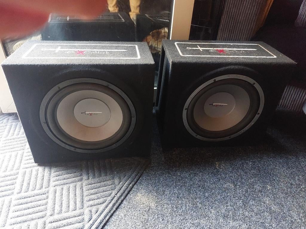 2x subwoofer ex-caliber 1000 watt 300 watt rms, Ophalen of Verzenden, 120 watt of meer, Subwoofer, Overige merken