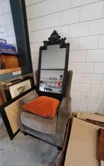 Spiegel met mat zwarte lijst, modern interieur., Ophalen, Overige vormen, 50 tot 100 cm, Minder dan 100 cm