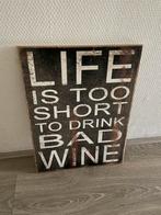 Houten tekstbord, Huis en Inrichting, Woonaccessoires | Tekstborden en Spreuken, Ophalen, Zo goed als nieuw