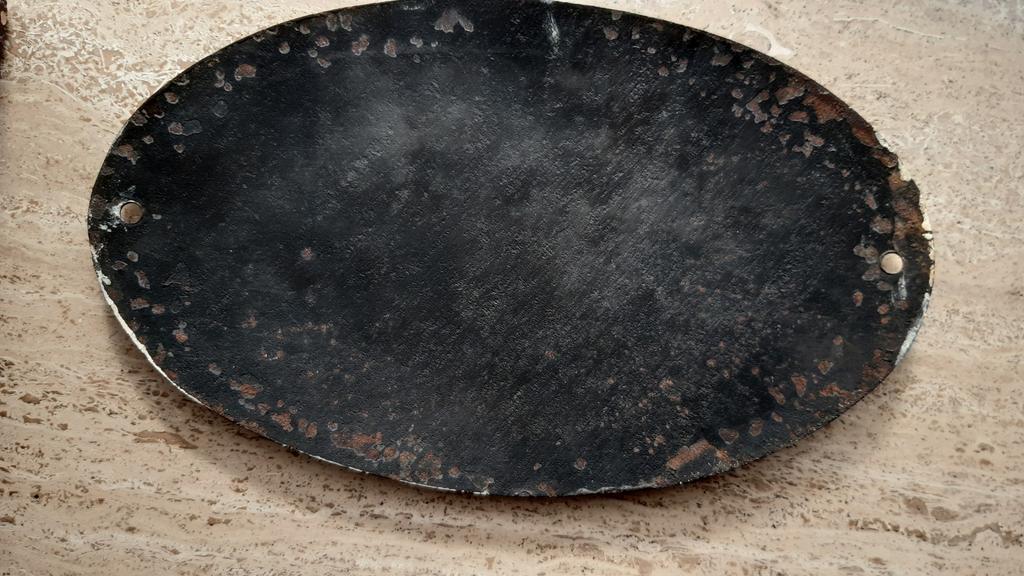 Oud emaille origineel deur bord "kamer van de burgemeester", Ophalen