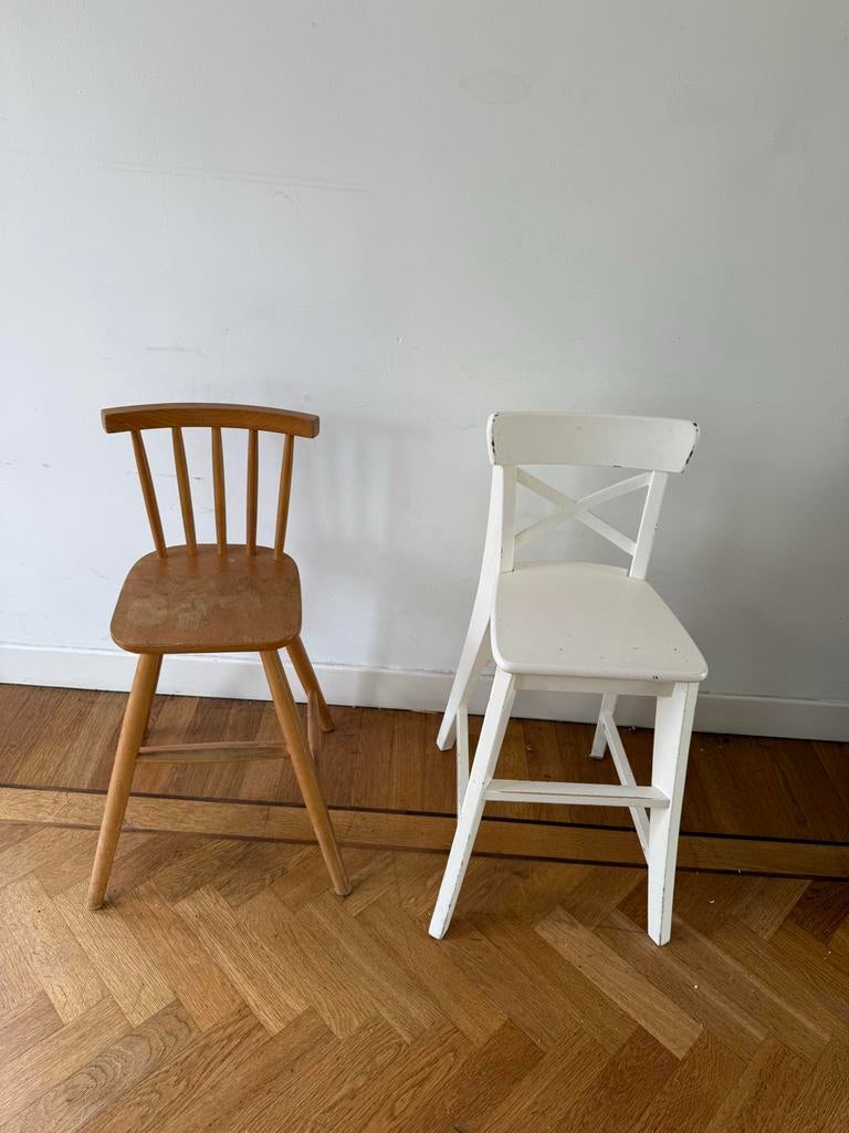 Hoge kinderstoel stoel hout, Huis en Inrichting, Stoelen, Ophalen of Verzenden, Gebruikt