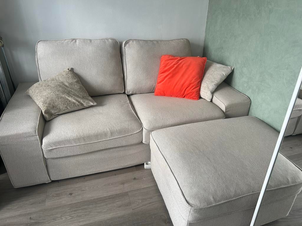 IKEA Tweezitsbank met opberg voetenbank, Huis en Inrichting, Ophalen, Gebruikt, 150 tot 200 cm, Tweepersoons