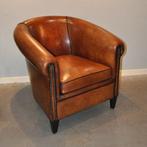 Schaapslederen clubfauteuil model York, Ophalen of Verzenden, Zo goed als nieuw, Leer