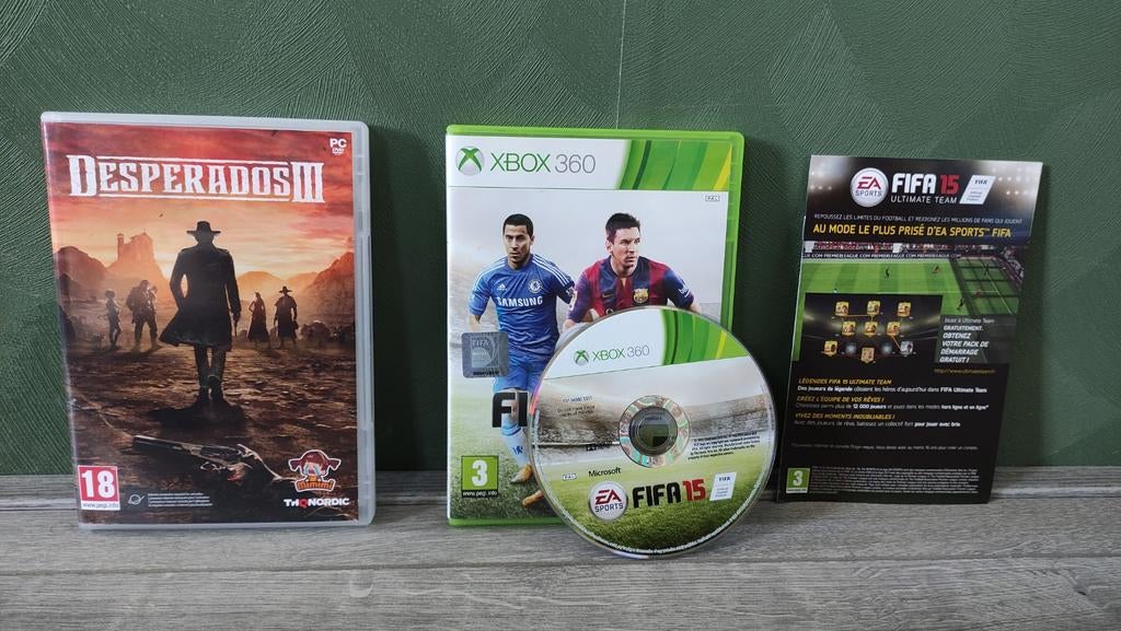 Fifa 15 Xbox 360 en gratis desperados 3 pc game, Spelcomputers en Games, Ophalen of Verzenden, Zo goed als nieuw