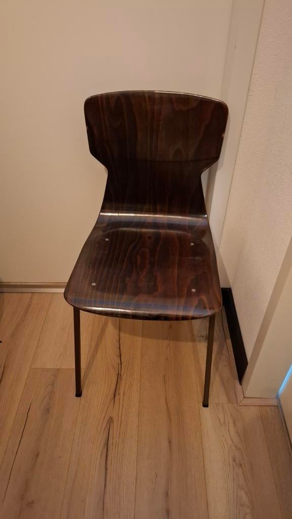 Vintage obo eromes stoel, Huis en Inrichting, Stoelen, Zo goed als nieuw, Eén, Hout, Metaal, Bruin, Ophalen