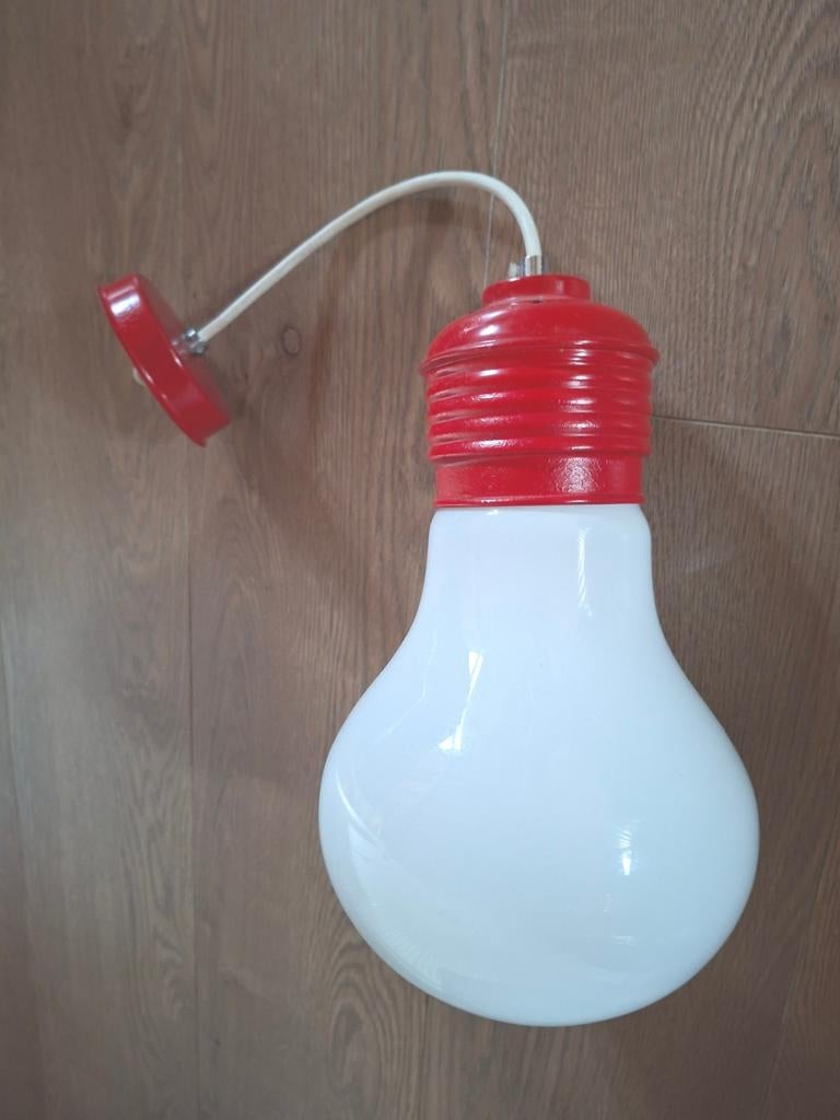 Vintage retro hanglamp, Ophalen of Verzenden, Glas