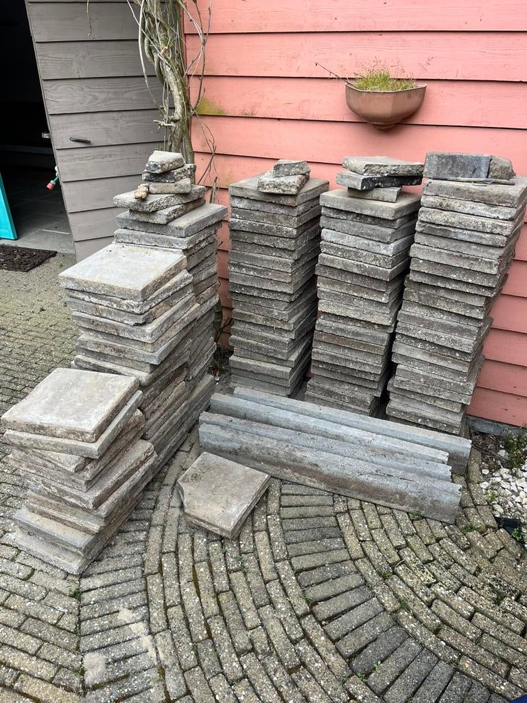 Gratis stoeptegels 30x30, Tuin en Terras, Tegels en Klinkers, Ophalen of Verzenden, Gebruikt, Beton, Terrastegels