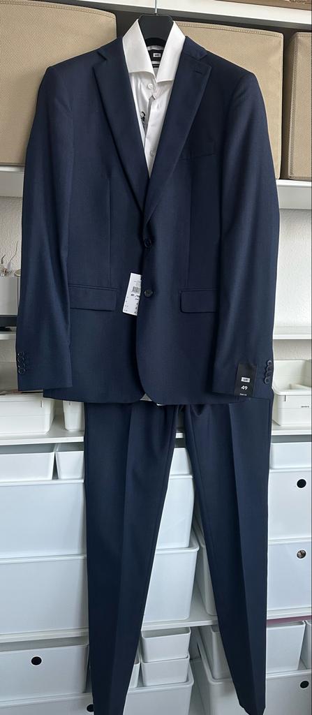 Nieuw donkerblauw herenpak - Maat 49 (Slim Fit), Kleding | Heren, Ophalen, Nieuw, Overige maten, Blauw