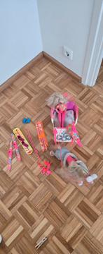 Barbie paard met slee en ski spullen jaren '90, Ophalen of Verzenden