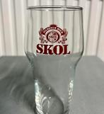 Vintage Skol Bierglas rood logo - Stapelglas in nieuwstaat, Ophalen of Verzenden, Zo goed als nieuw, Glas of Glazen, Overige merken