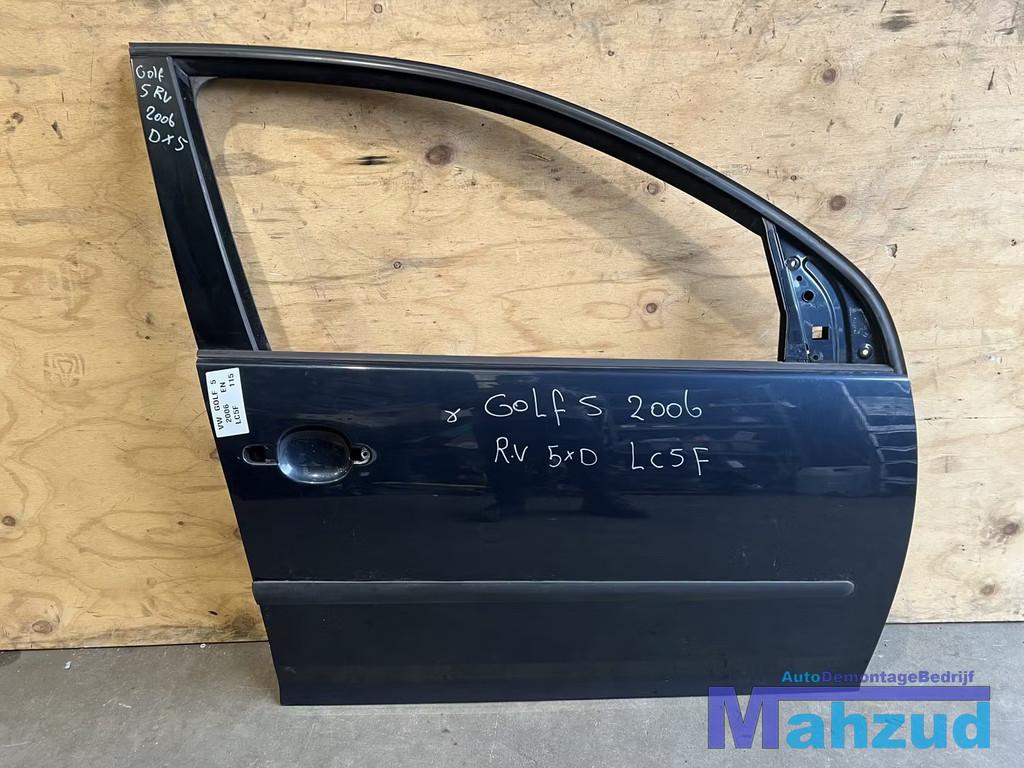 VW GOLF 5 Groen LC5F Rechts rechter Voor deur portier, Gebruikt, Volkswagen AG, Volkswagen, Deur