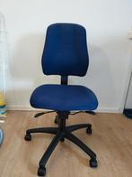 Bureaustoel met blauwe bekleding, Huis en Inrichting, Bureaustoelen, Ophalen of Verzenden, Zo goed als nieuw, Blauw
