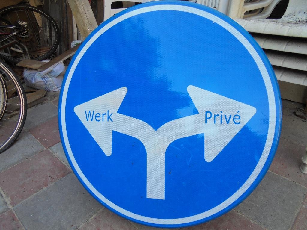 Zeer Groot Verkeersbord Privé en werk (sc41), Ophalen, Reclamebord