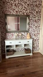 Sidetable met spiegel mandjes en kandelaars, Ophalen, Zo goed als nieuw, 25 tot 50 cm, Rechthoekig