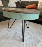 Ronde salontafel Hout & Metaal - Ø 63 cm, H 45 cm, Gebruikt, 50 tot 100 cm, Rond, Ophalen of Verzenden