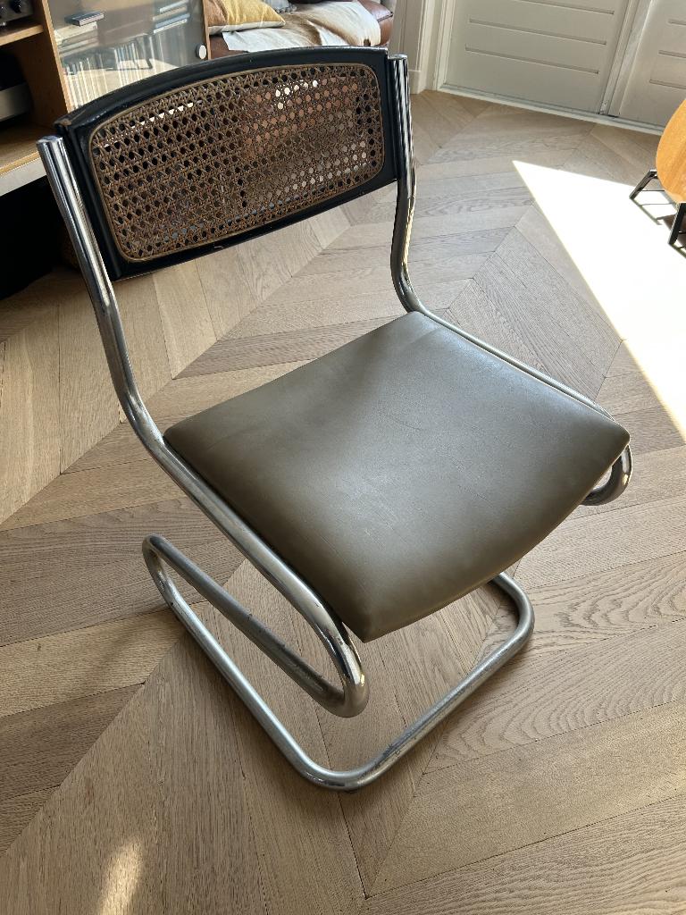 Vintage Design Cane Eetkamerstoel Italiaans jaren 60, Ophalen, Gebruikt, Overige kleuren, Drie