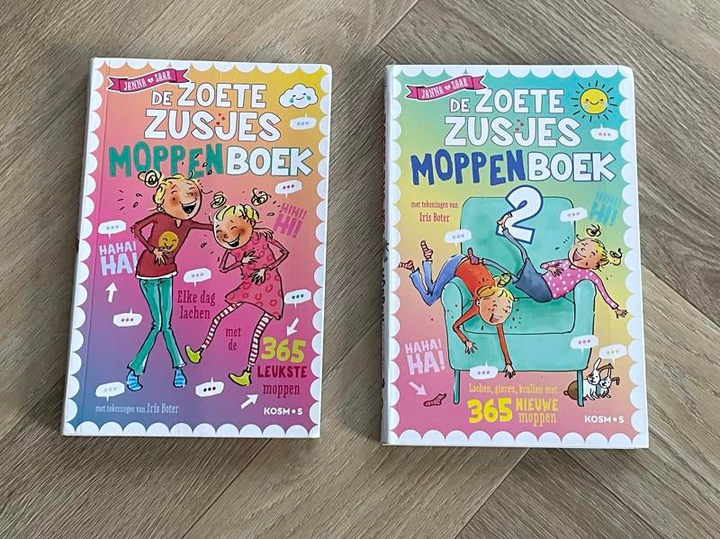 De Zoete Zusjes Moppenboek 1 & 2 - Janneke Schotveld, Boeken, Ophalen of Verzenden, Zo goed als nieuw, Moppen
