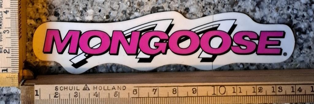 Vintage sticker Mongoose BMX fietsonderdelen fietscross, Ophalen of Verzenden, Zo goed als nieuw